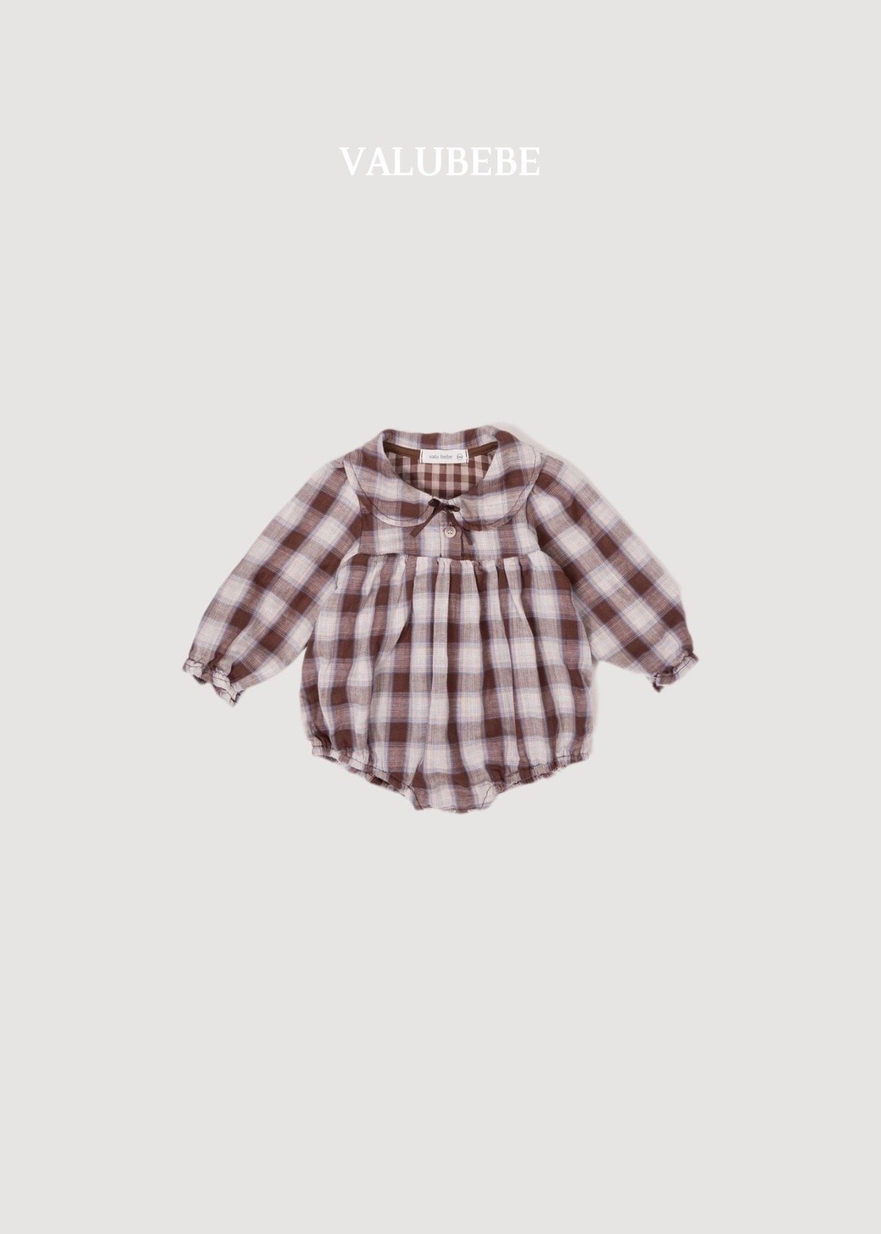 ［valubebe］Check ribbon rompers