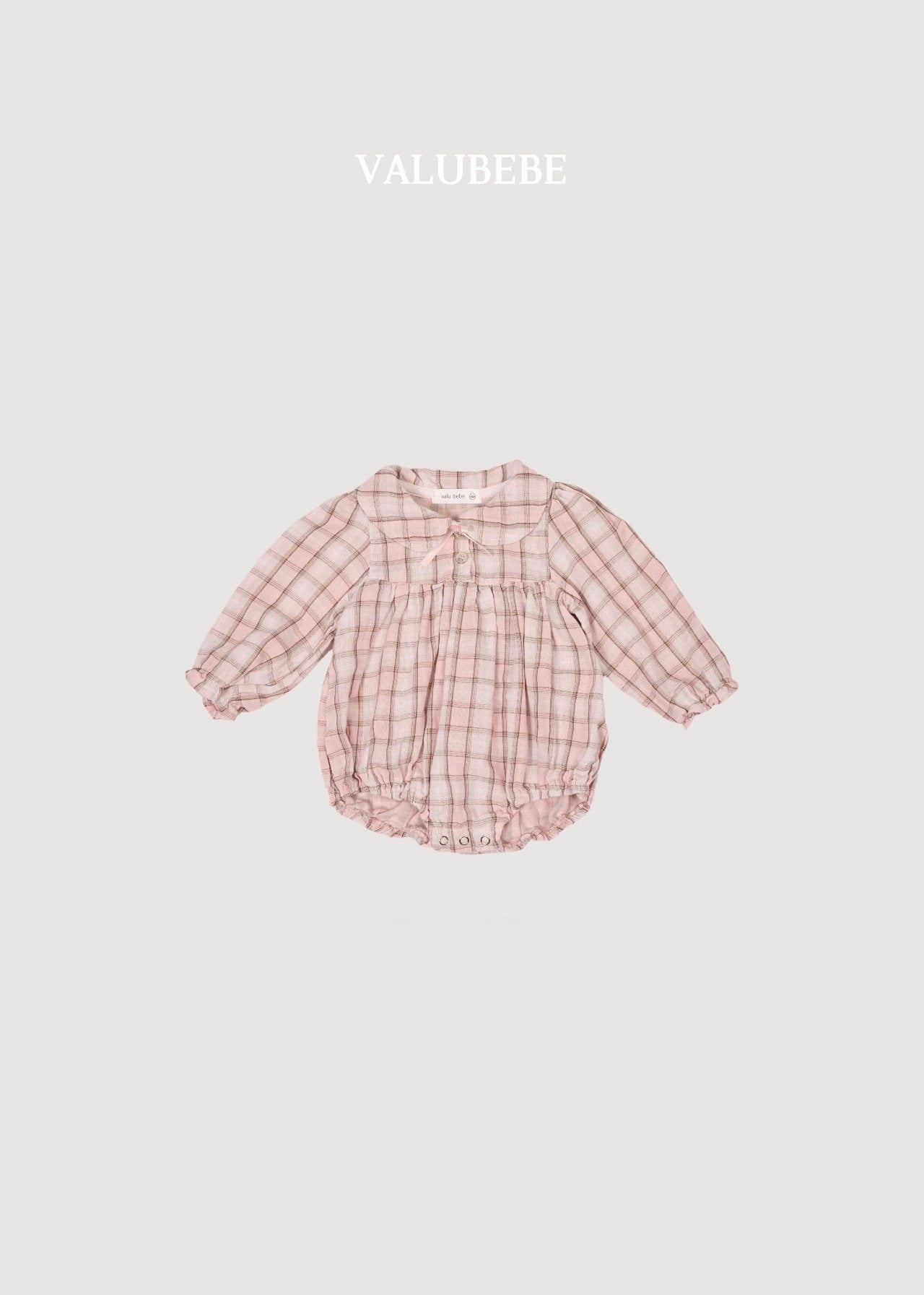 ［valubebe］Check ribbon rompers