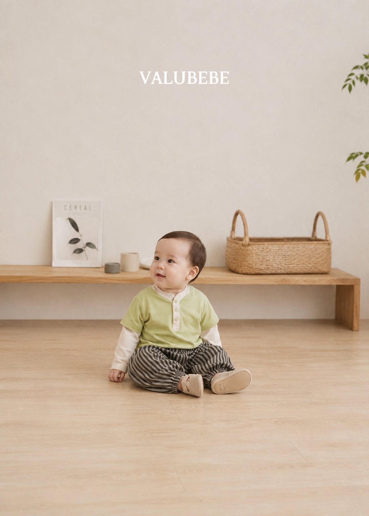 ［valubebe］Autumn embossing pants (stripe)