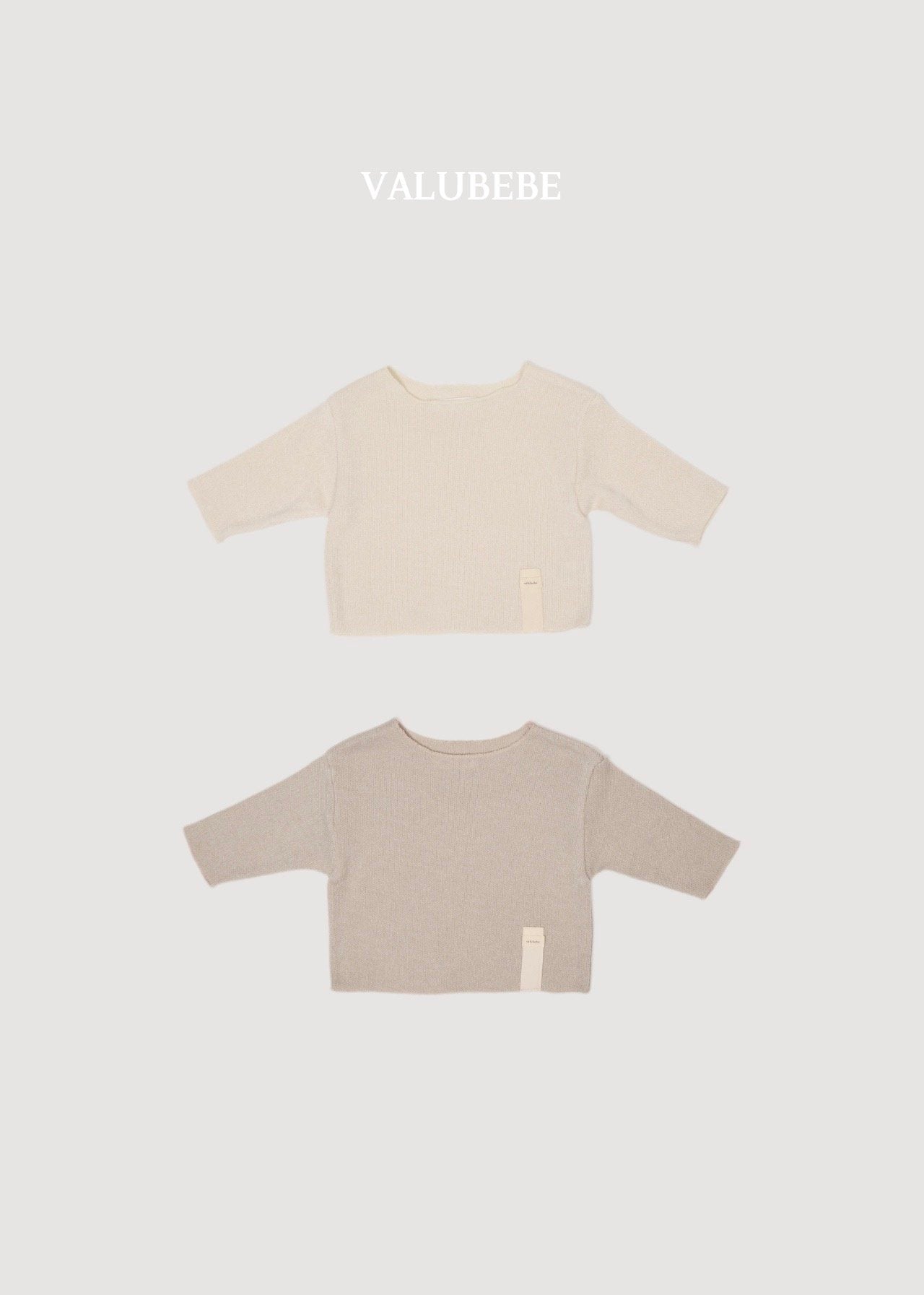 ［valubebe］Boat neck knit tee