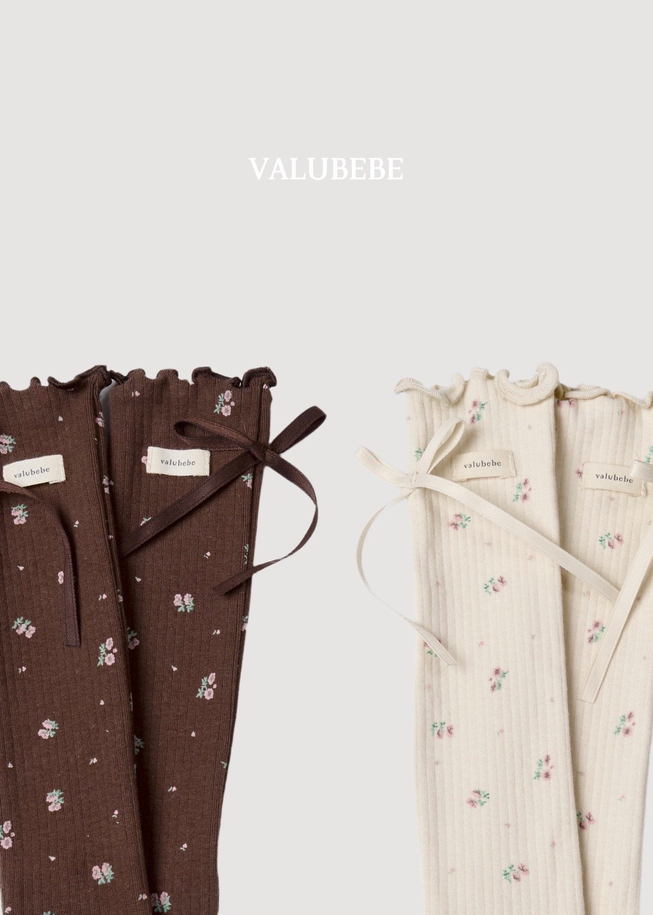 ［valubebe］Floral mellow ribbon socks