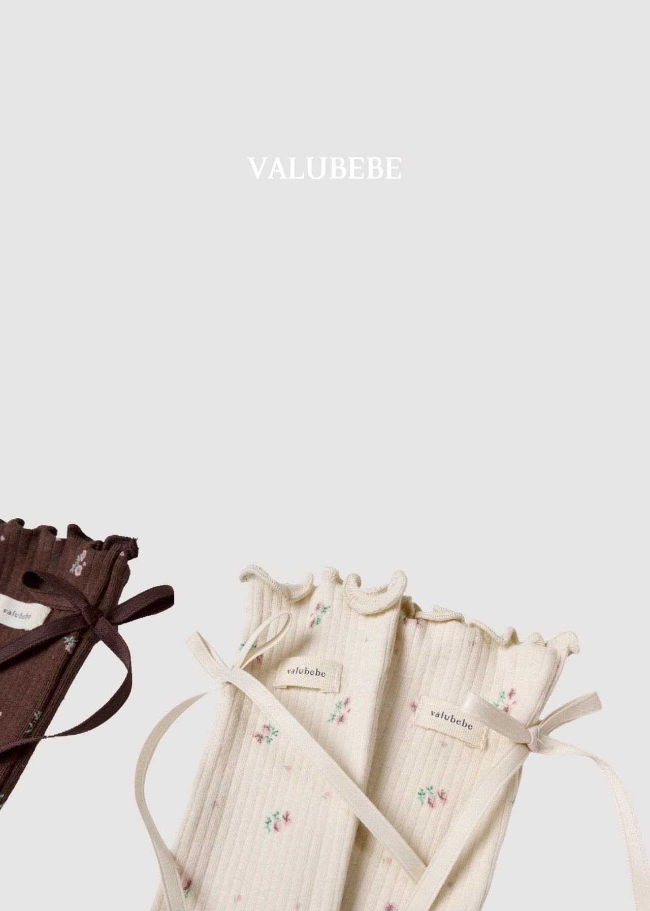 ［valubebe］Floral mellow ribbon socks