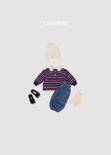 ［valubebe］Milkey stripe collar tops