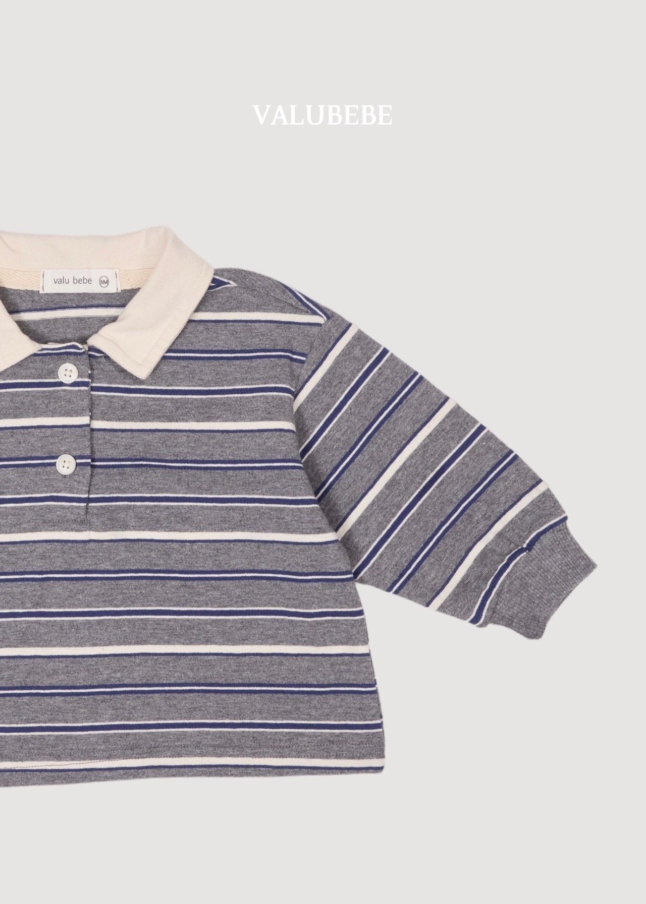 ［valubebe］Milkey stripe collar tops