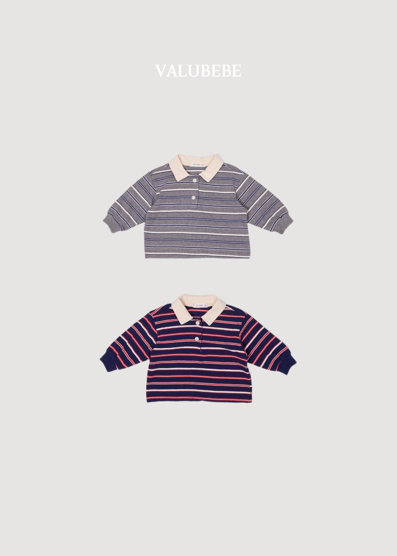 ［valubebe］Milkey stripe collar tops