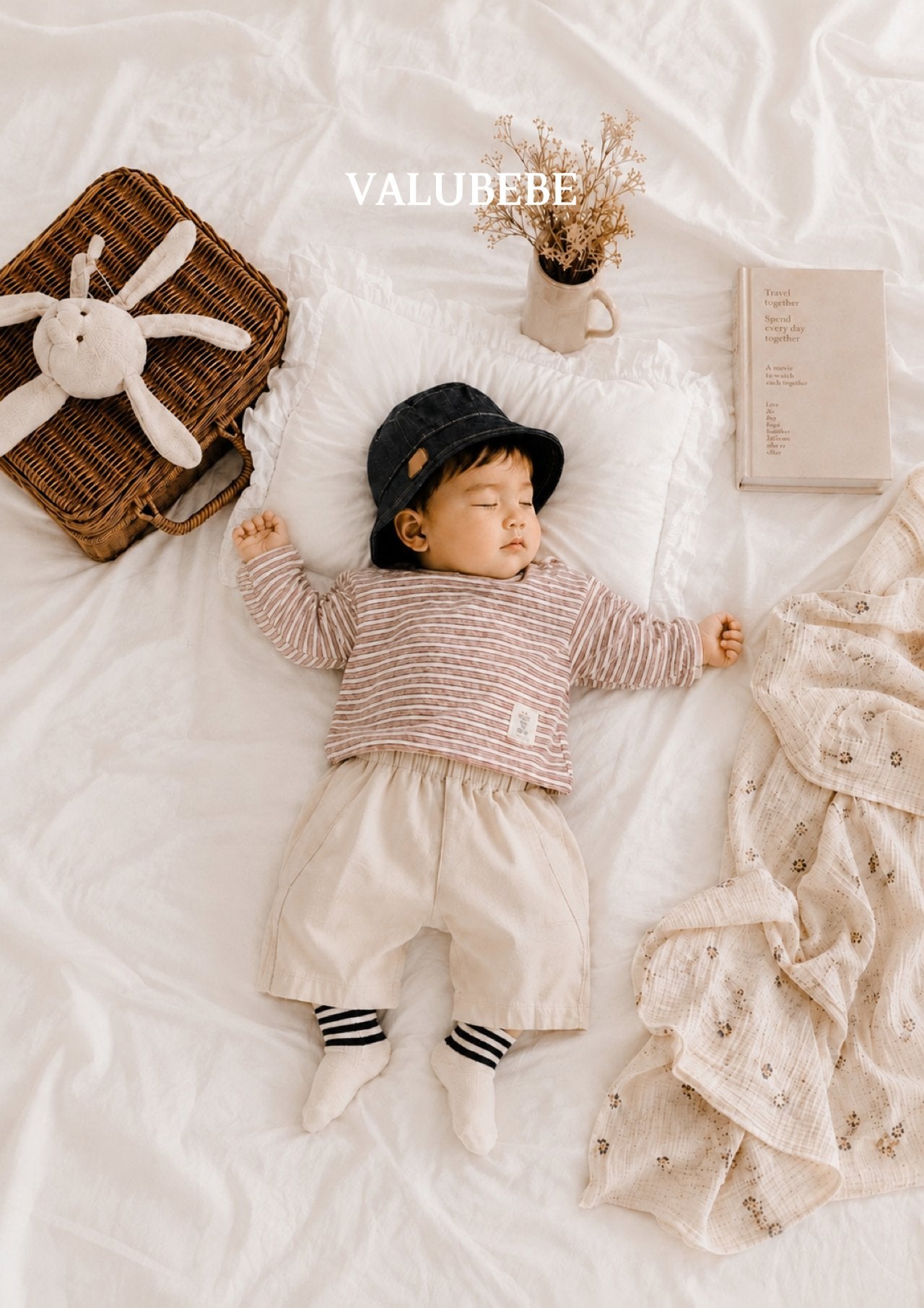 ［valubebe］Stripe button tee