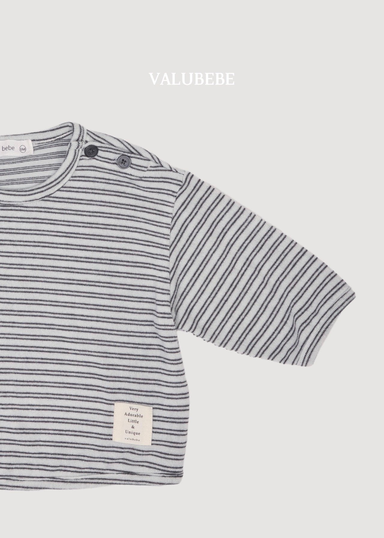 ［valubebe］Stripe button tee