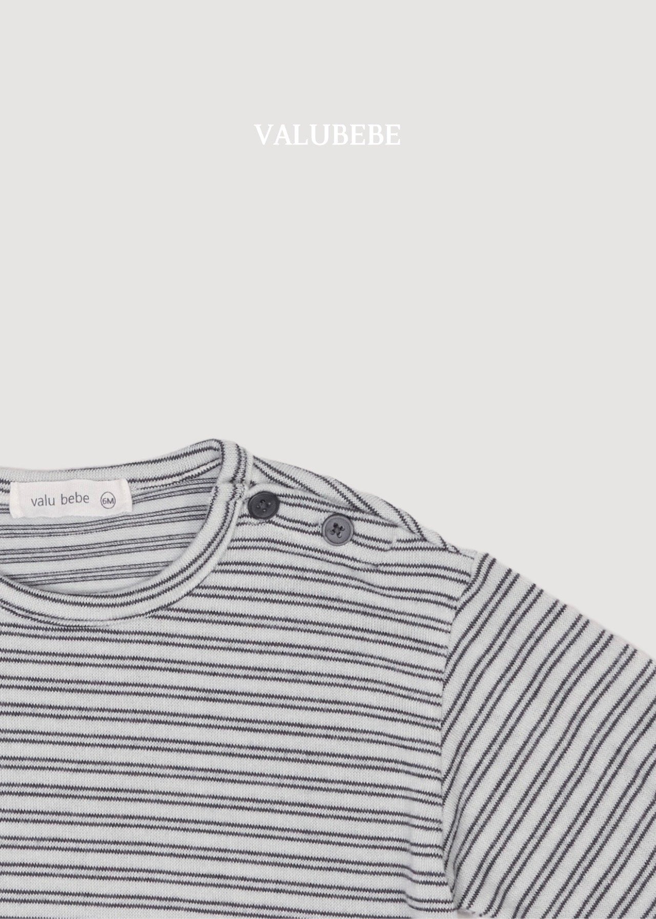 ［valubebe］Stripe button tee