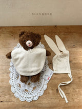 ［monbebe］Eyelet bunny cotton bonnet