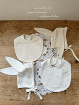 ［monbebe］Eyelet bunny cotton bonnet
