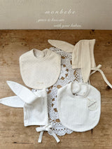 ［monbebe］Eyelet bunny cotton bonnet