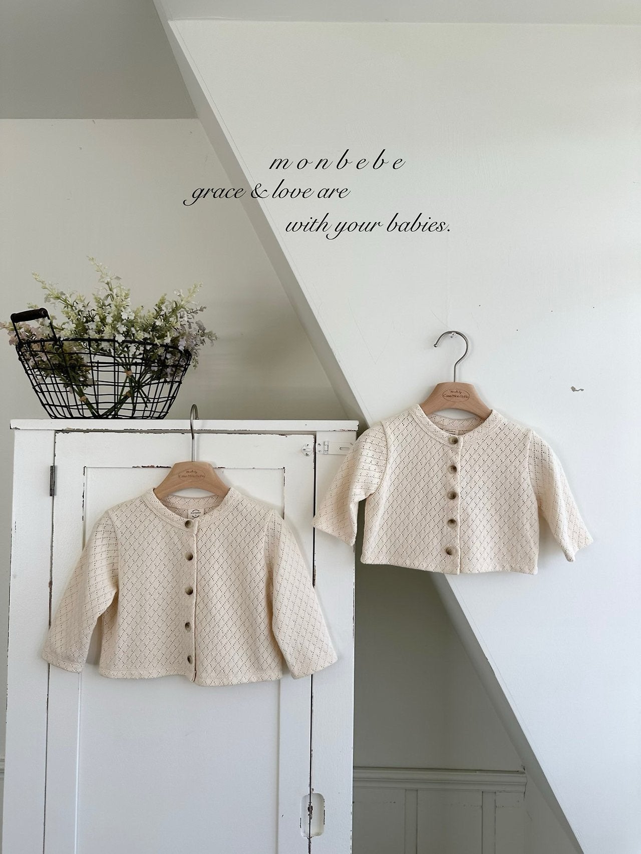 ［monbebe］Argyle cardigan