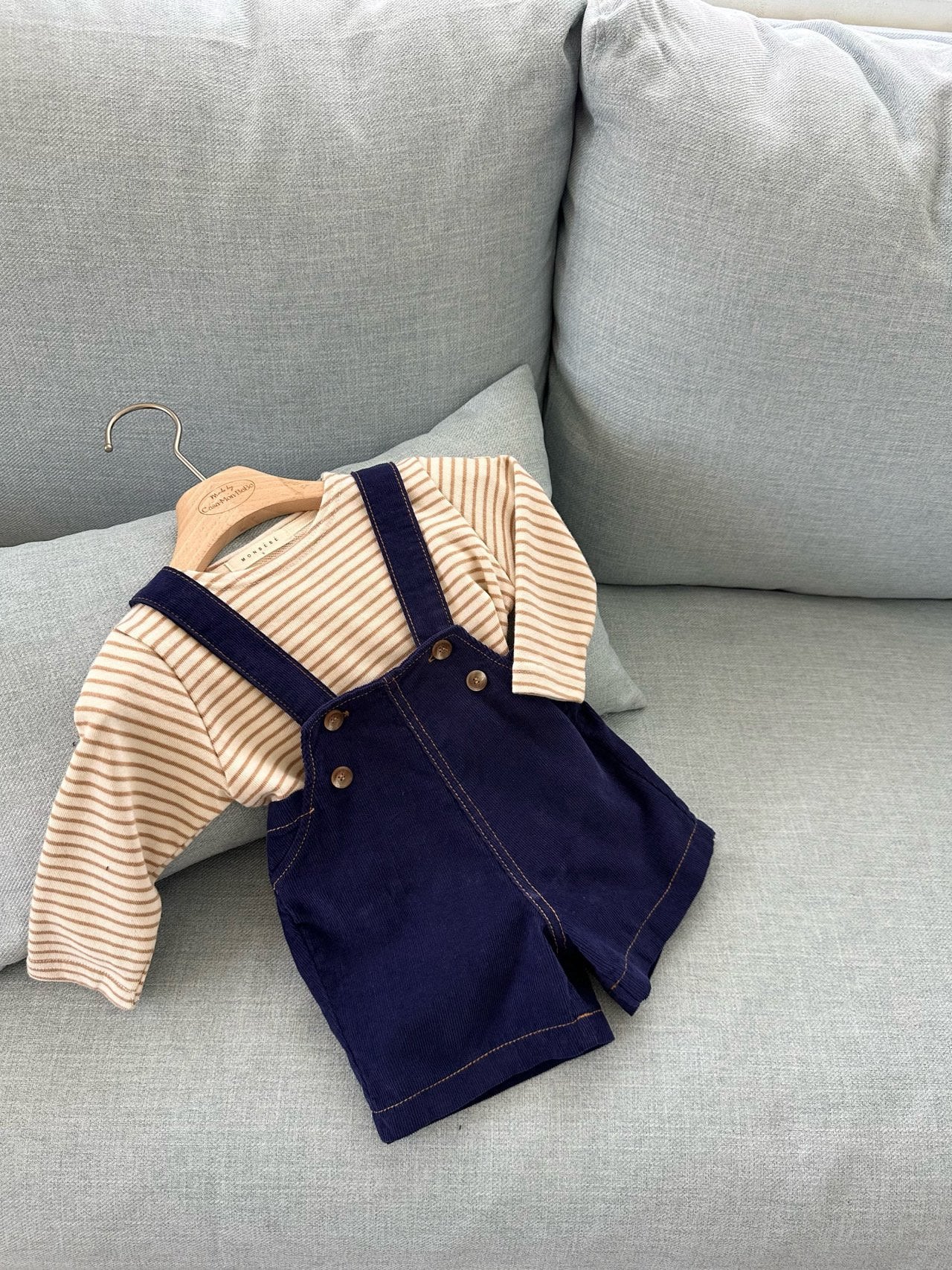 ［monbebe］Loyal corduroy suspender pants