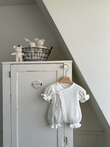 ［monbebe］Cream waffle newborn rompers set