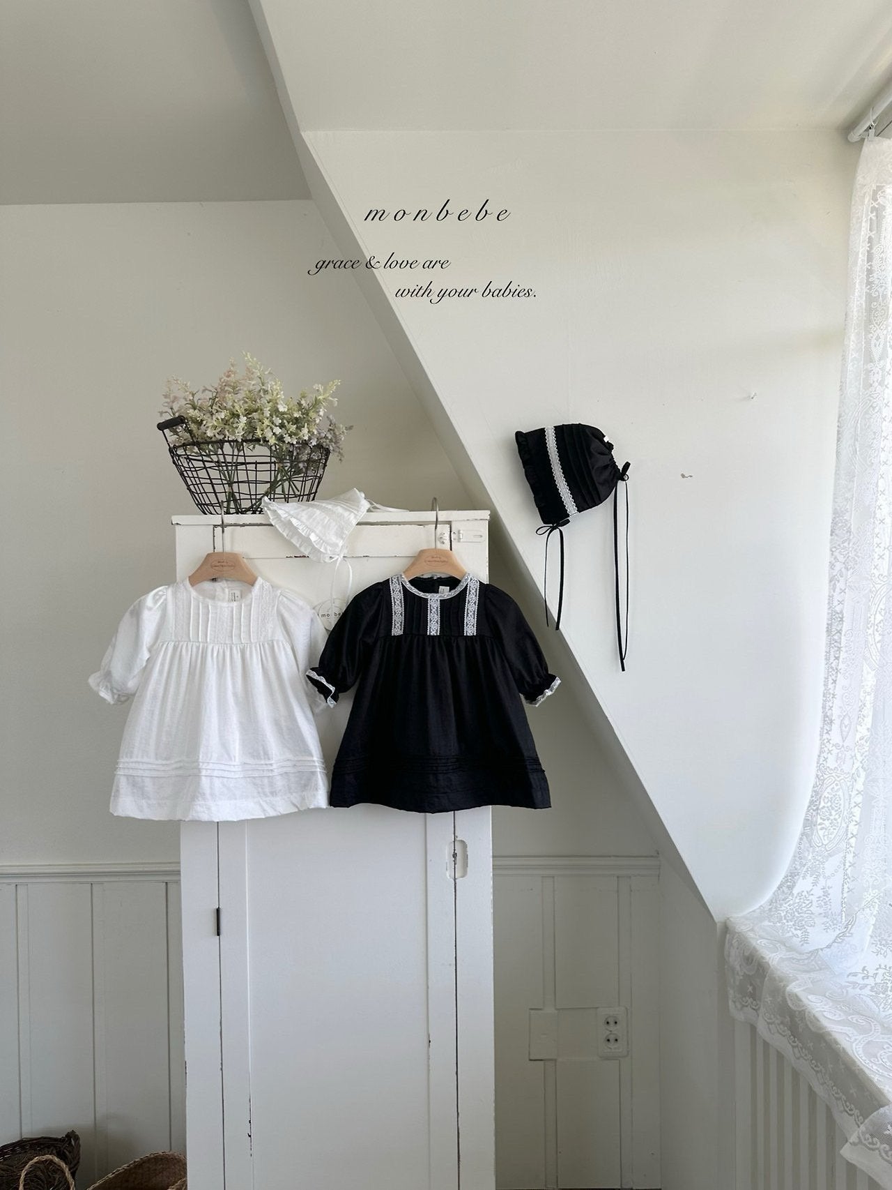 ［monbebe］Satin tuck one-piece (baby)