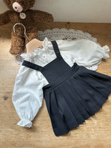 ［monbebe］Lui pleats suspender skirt