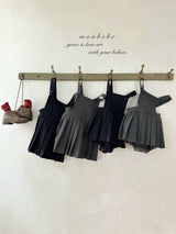 ［monbebe］Lui pleats suspender skirt