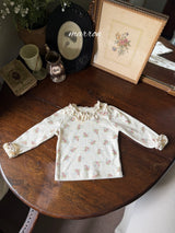 ［marron］Rose eyelet frill tee