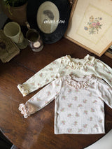［marron］Rose eyelet frill tee