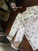 ［marron］Rose eyelet frill tee