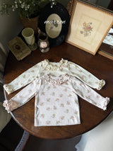 ［marron］Rose eyelet frill tee