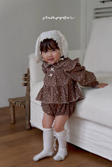 ［marron］Shine flower rompers