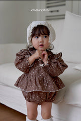 ［marron］Shine flower rompers