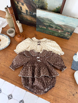 ［marron］Shine flower rompers