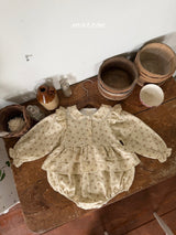 ［marron］French flower rompers