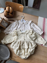 ［marron］French flower rompers