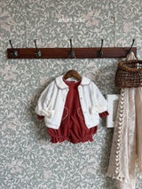 ［marron］Heart corduroy rompers