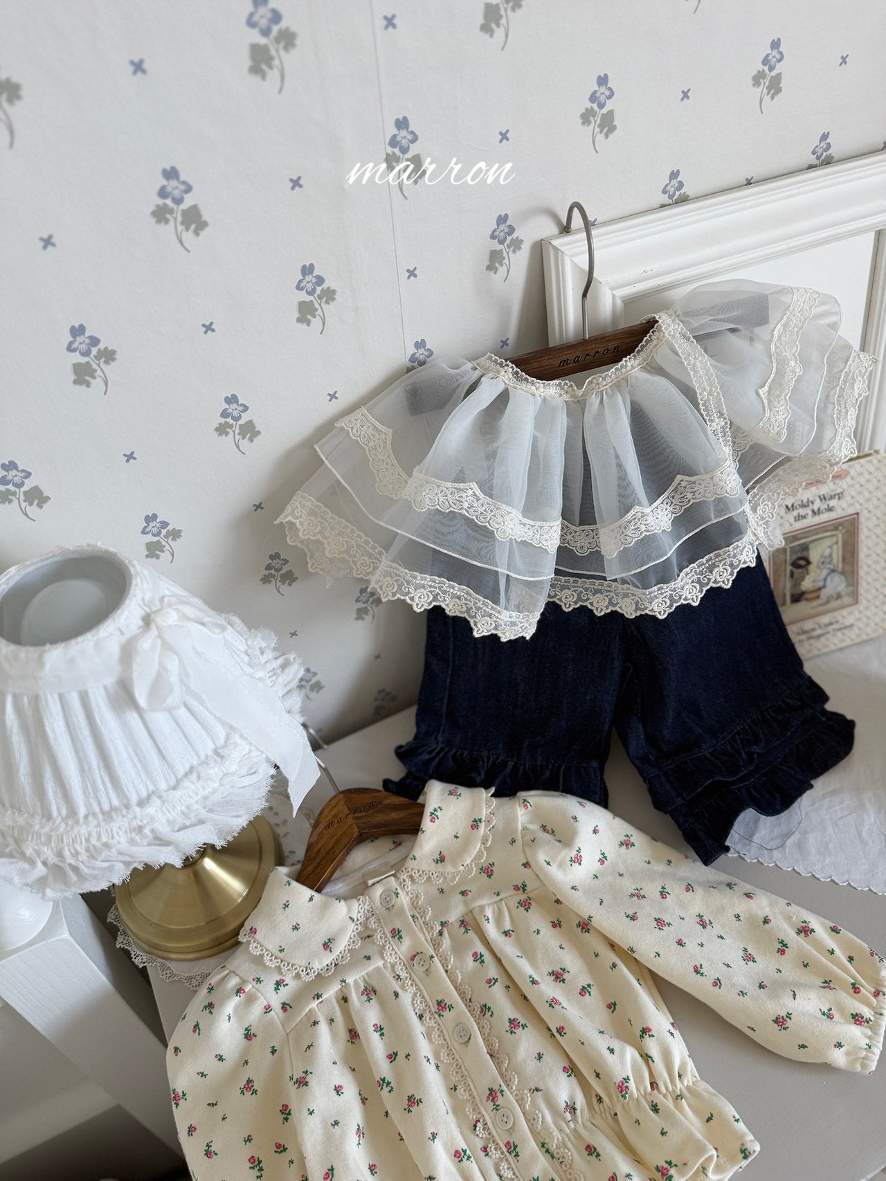 ［marron］Dear organza apron skirt