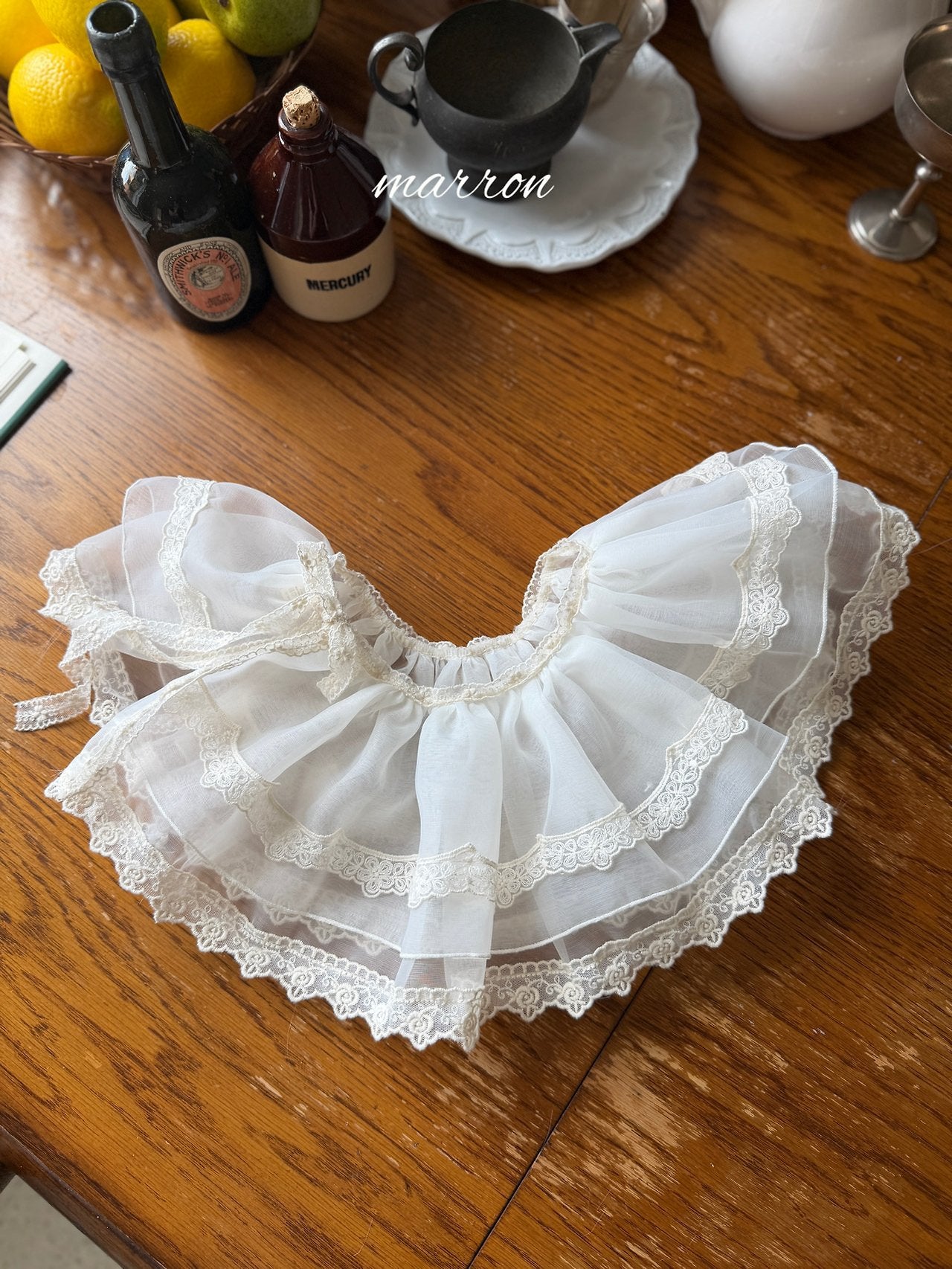 ［marron］Dear organza apron skirt