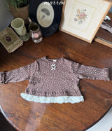 ［marron］Flower ribbon lace tops