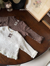［marron］Flower ribbon lace tops