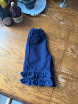 ［marron］Denim frill pants