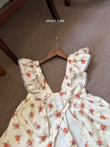 ［marron］Flower frill apron