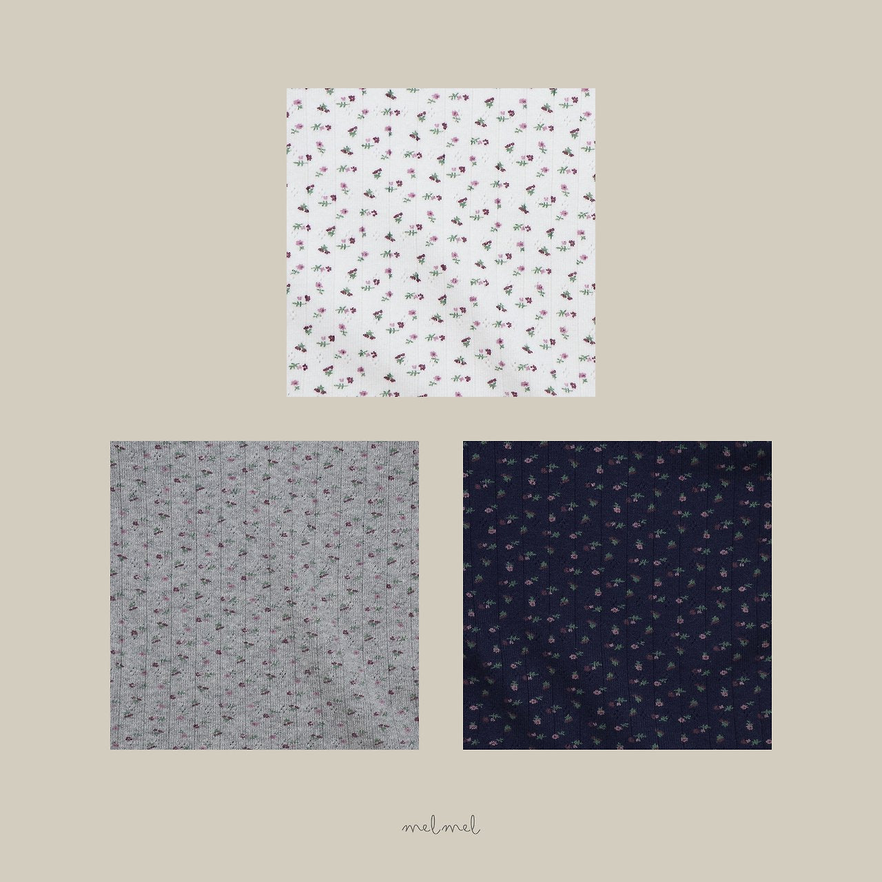 ［melmel］Flower Rib Tee