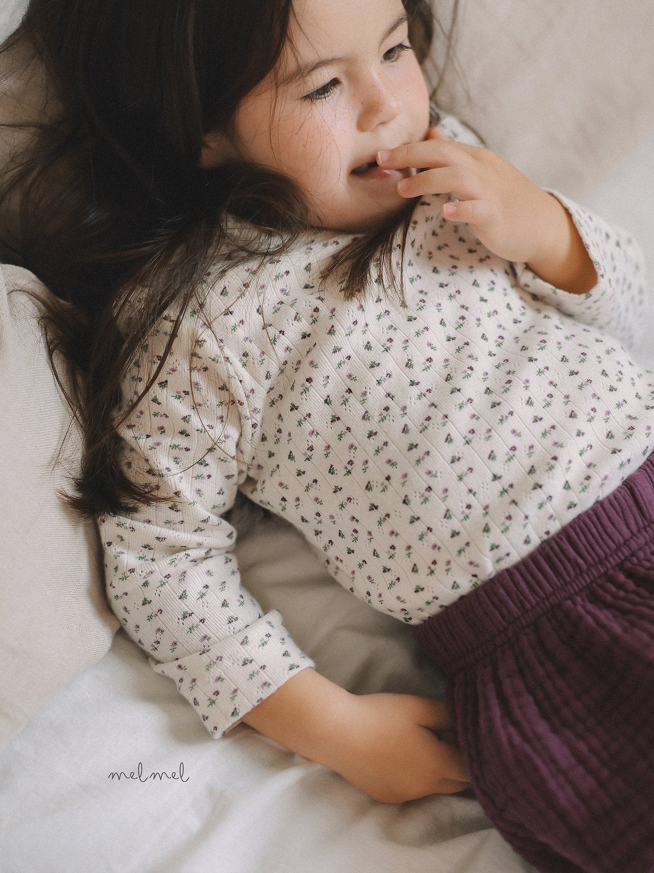 ［melmel］Flower Rib Tee