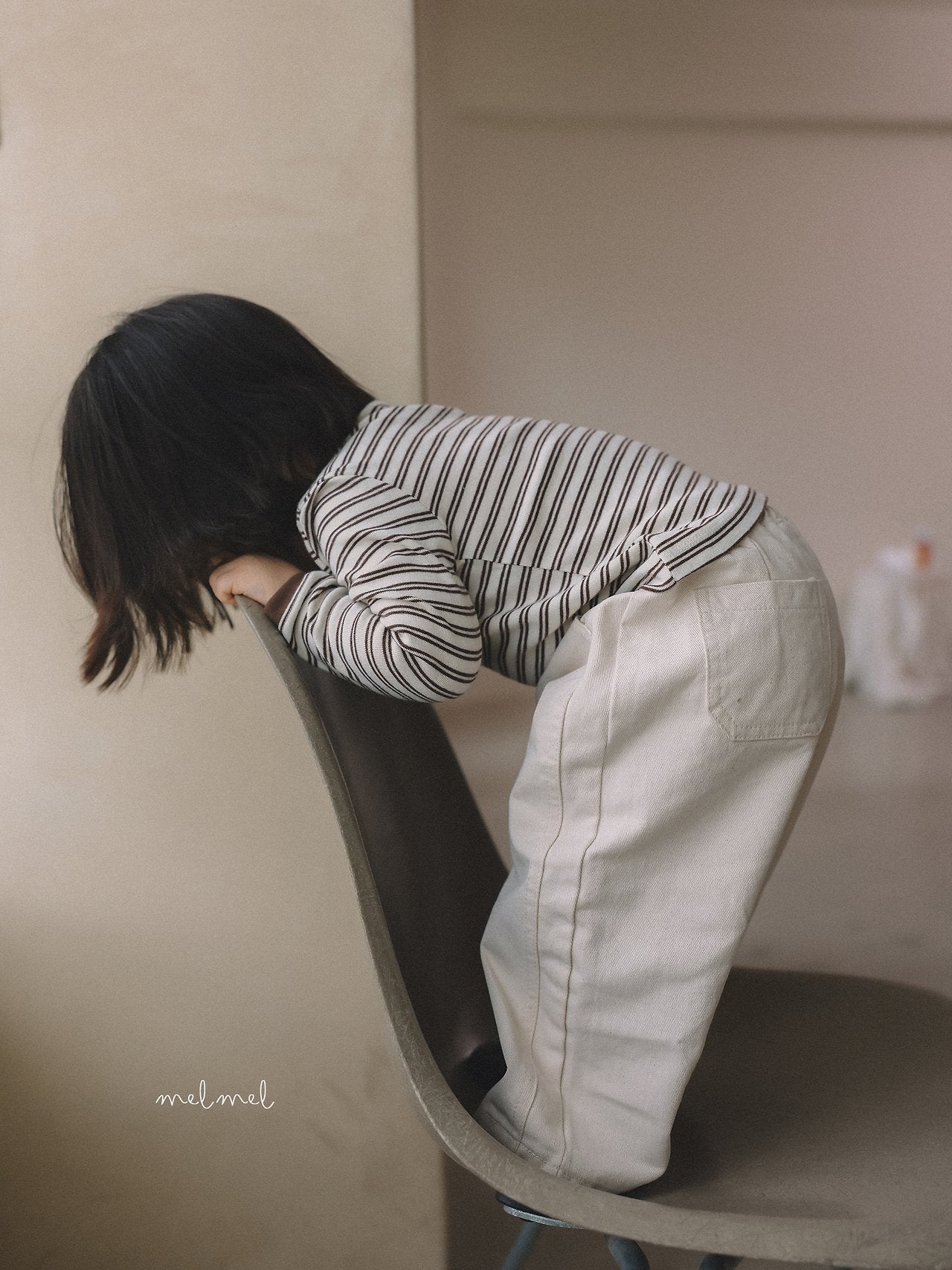 ［melmel］Contrast Stripe Tee