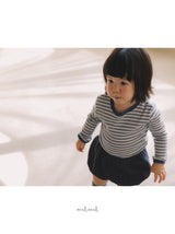 ［melmel］Contrast Stripe Tee