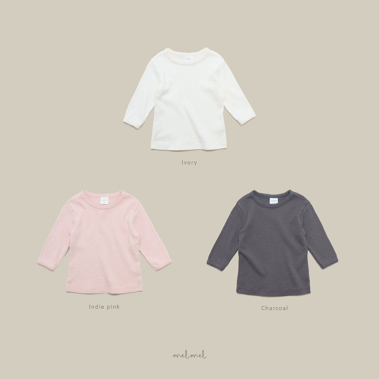 ［melmel］Pico lace 3/4 Sleeve Tee