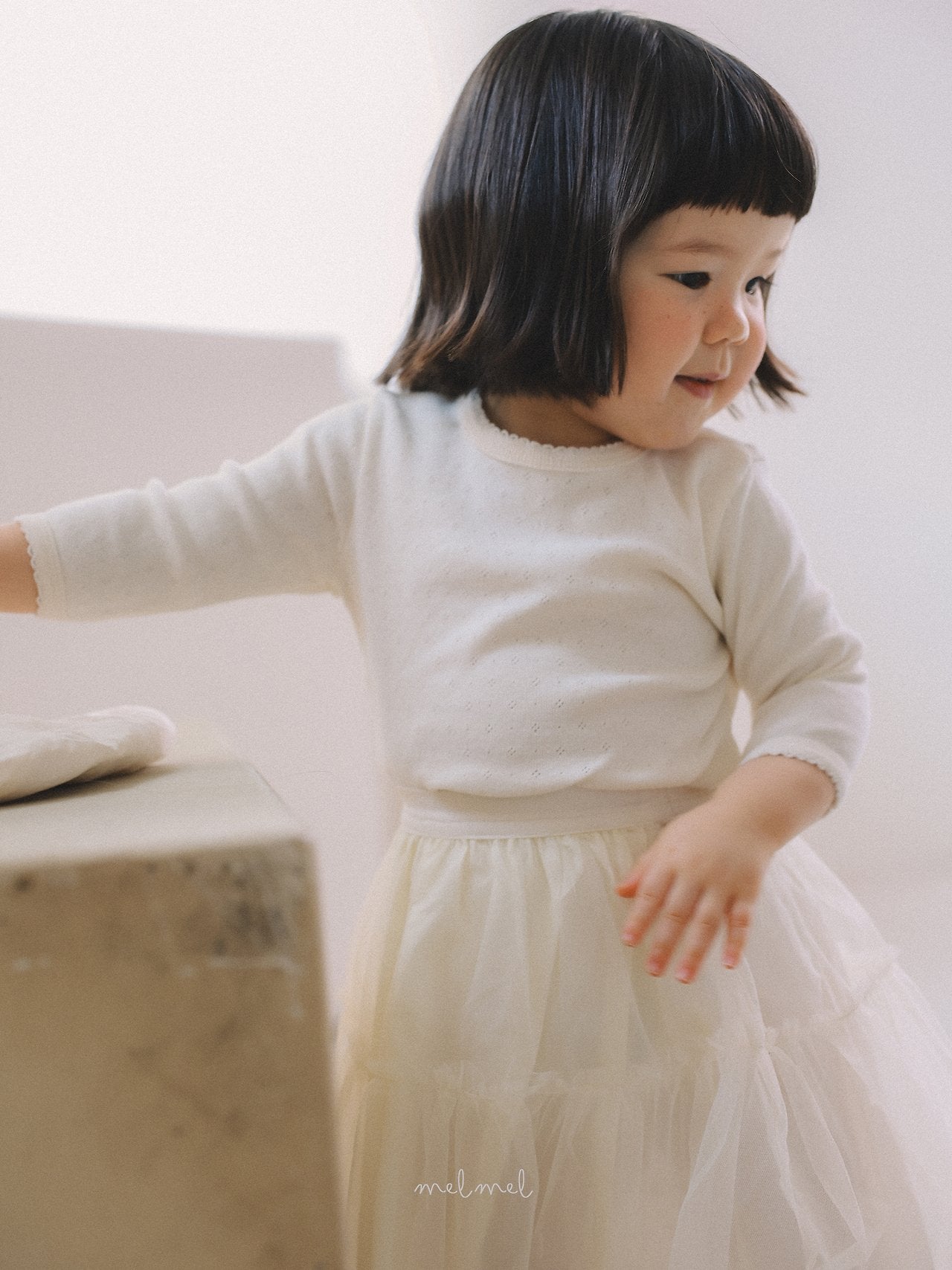 ［melmel］Pico lace 3/4 Sleeve Tee