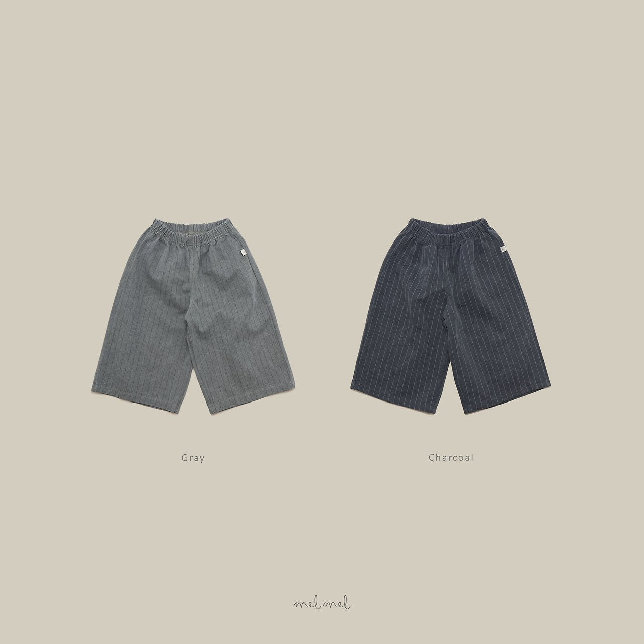 ［melmel］Pigment Stripe Wide Pants