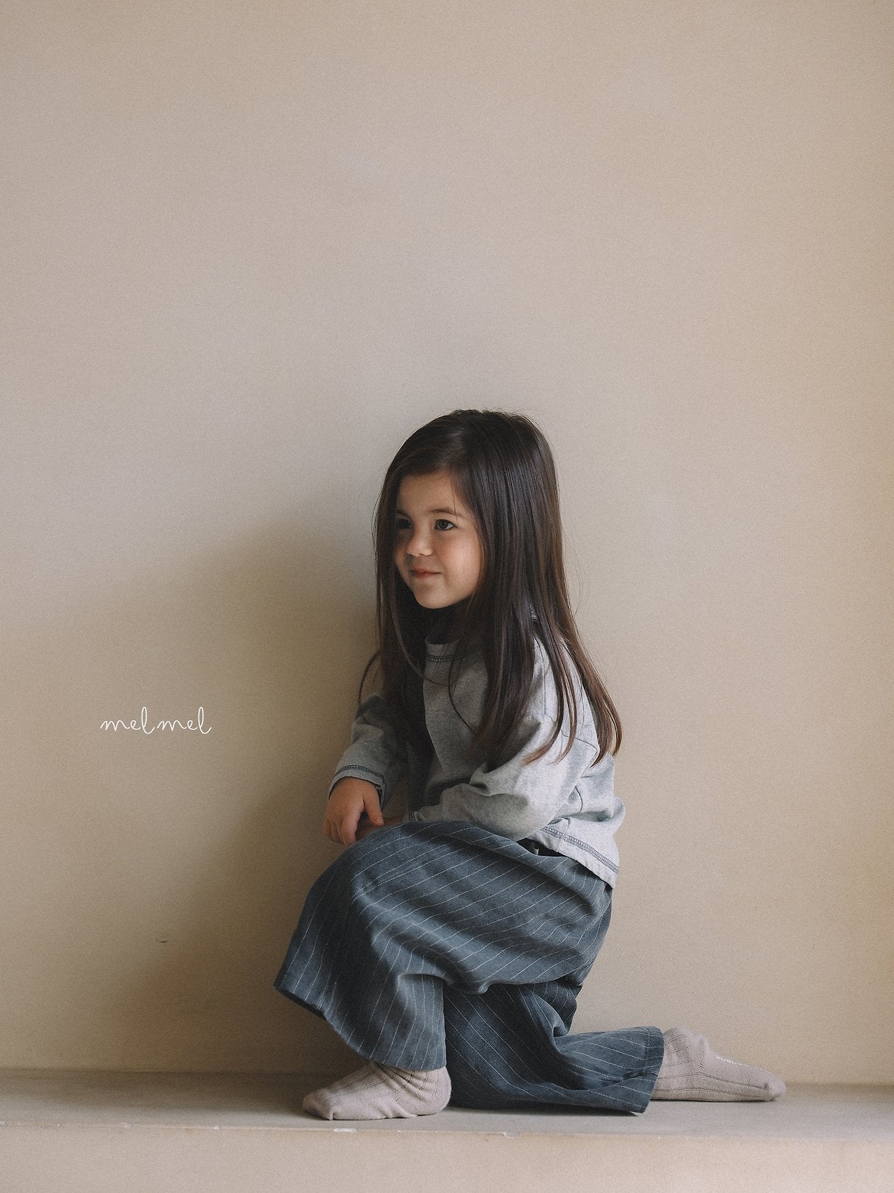 ［melmel］Pigment Stripe Wide Pants