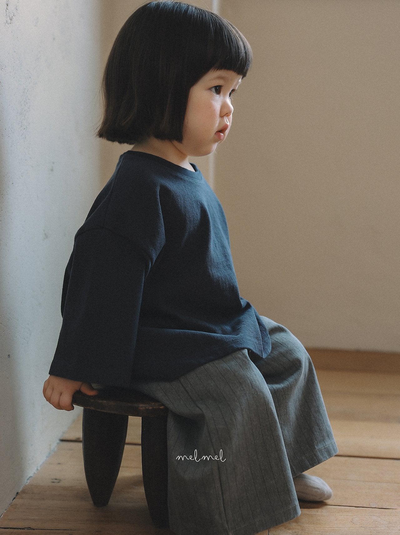 ［melmel］Pigment Stripe Wide Pants