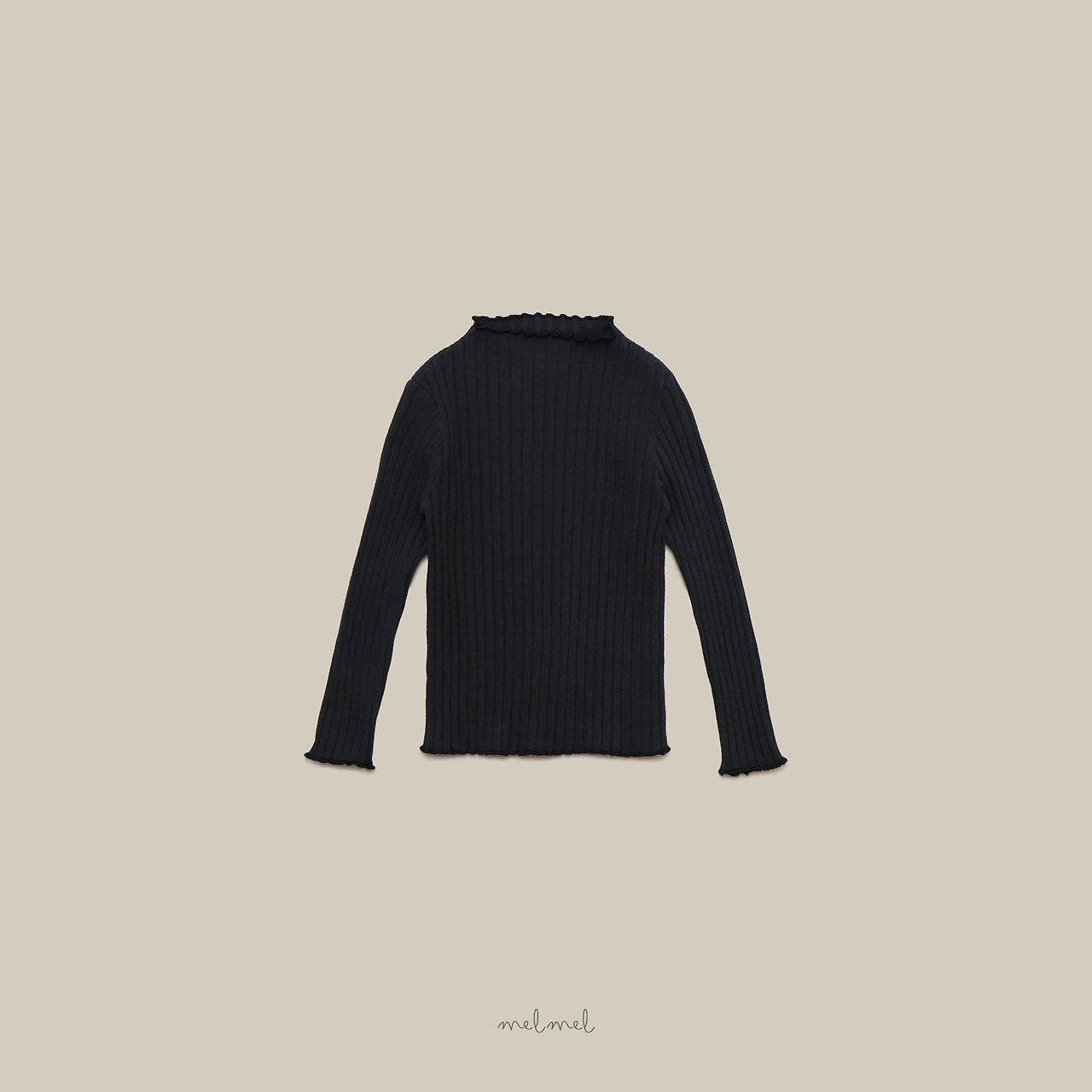 ［melmel］Mock Neck Rib Tee