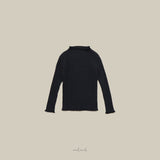 ［melmel］Mock Neck Rib Tee