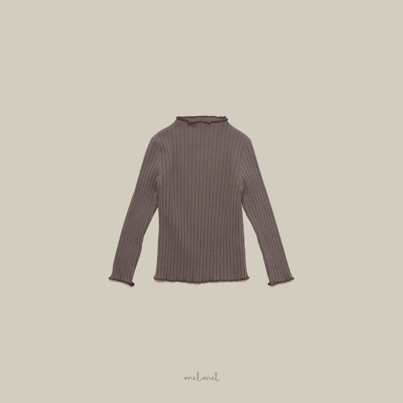 ［melmel］Mock Neck Rib Tee