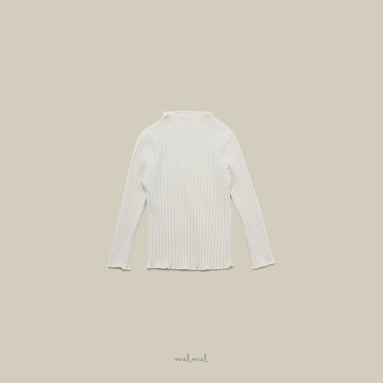 ［melmel］Mock Neck Rib Tee